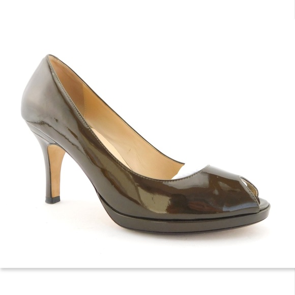 Cole Haan Shoes - COLE HAAN Nike Air Bronze Patent Open Toe Pumps 8